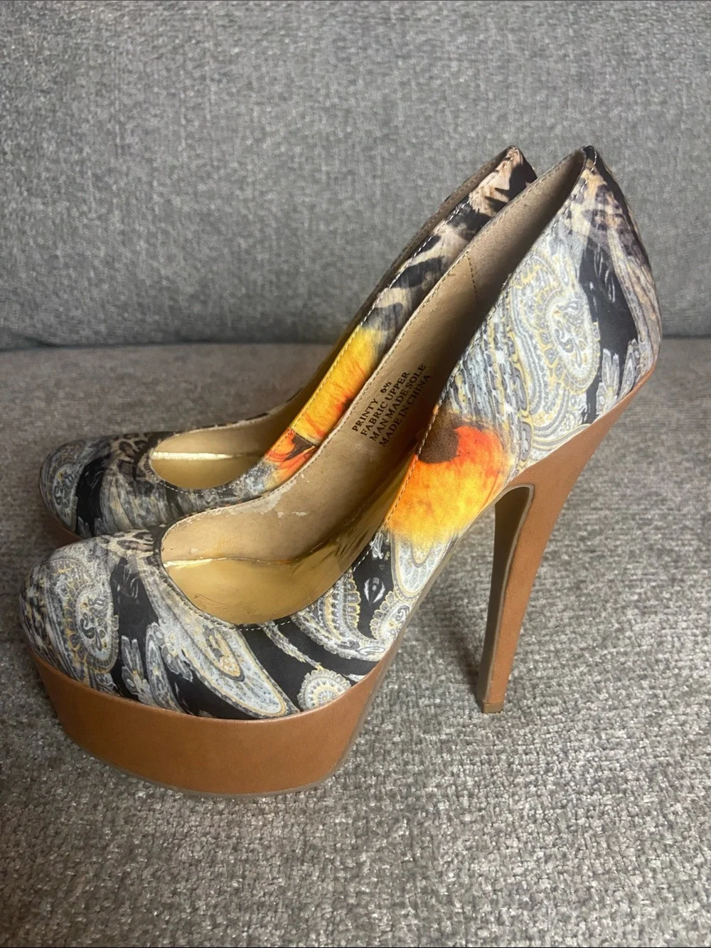 Zigi Soho Brown Multicolor Animal Print Platform Pump size 6 1/2